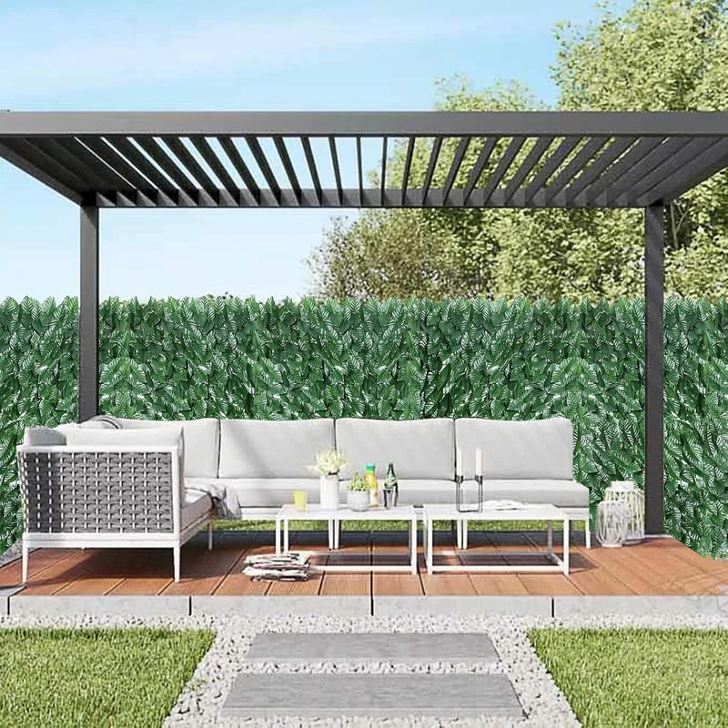 Skloopearg Artificial Ivy Privacy Fence Screen,39.4" X 118" UV-Anti Fake Leaves Plant Vine,Privacy Hedges Wall for Indoor Outdoor Garden Backyard Decor,Color Green Pineapple Leaves - Image 5